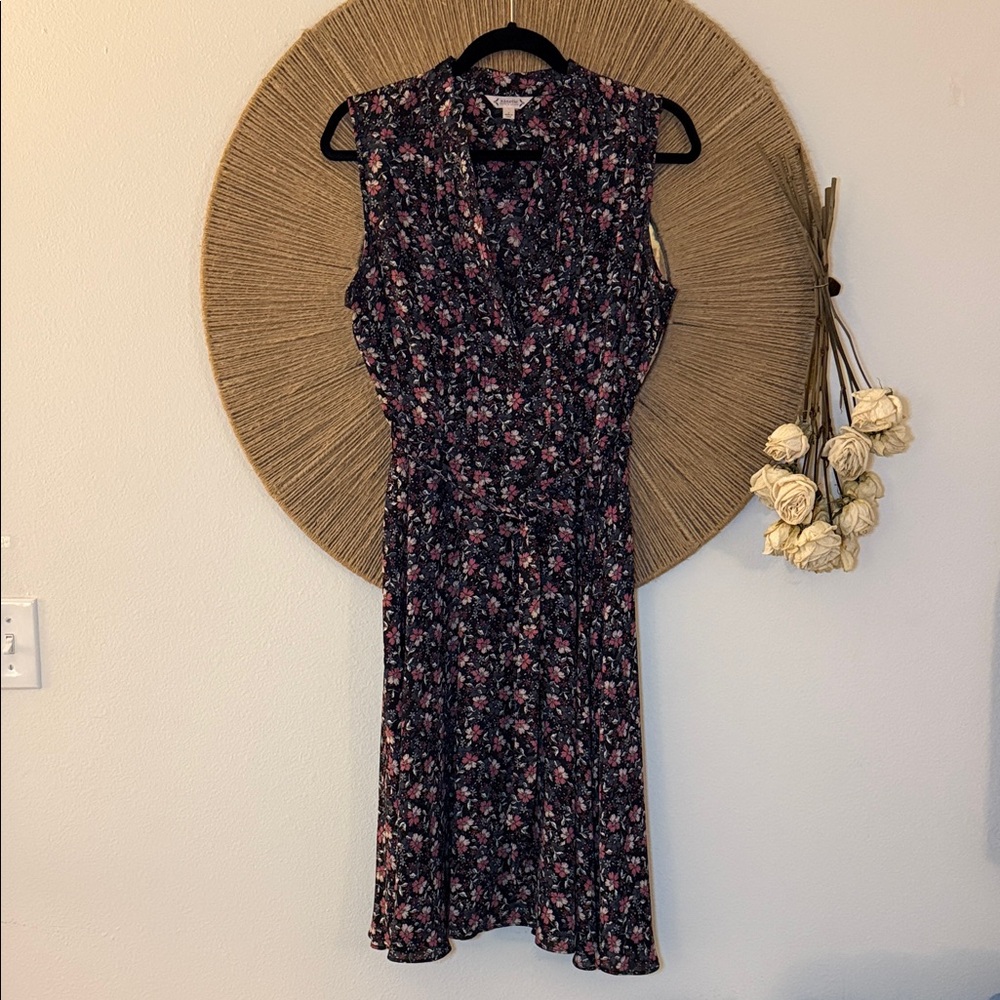 Nanette Lepore Blue and Pink Floral Midi Dress